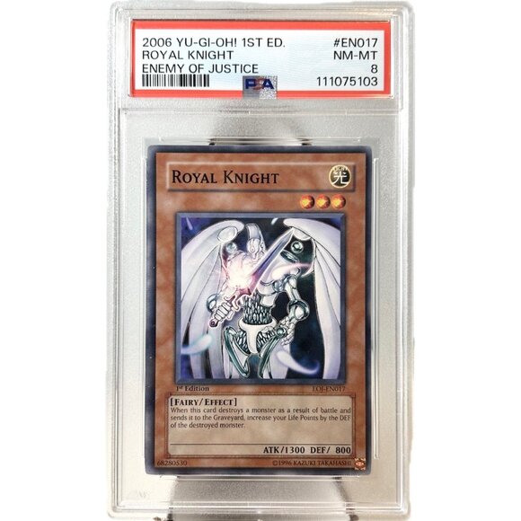 ROYAL KNIGHT ENEMY OF JUSTICE 2006 YU_GI-Oh! 1st Ed. PSA Graded 8 NM-MT - Picture 1 of 2